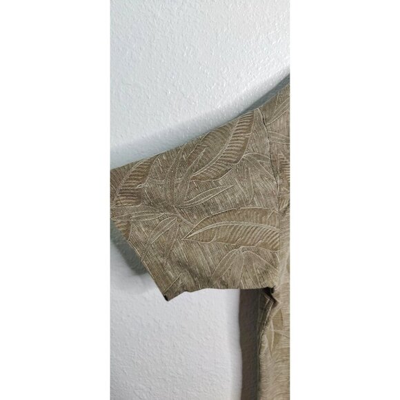 Island Shores 100% Silk Men's brown Tropical Button down. Size XL - Picture 8 of 10